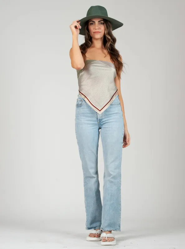 SICILY SATIN SCARF-GREEN GRID sold by Lucca Couture