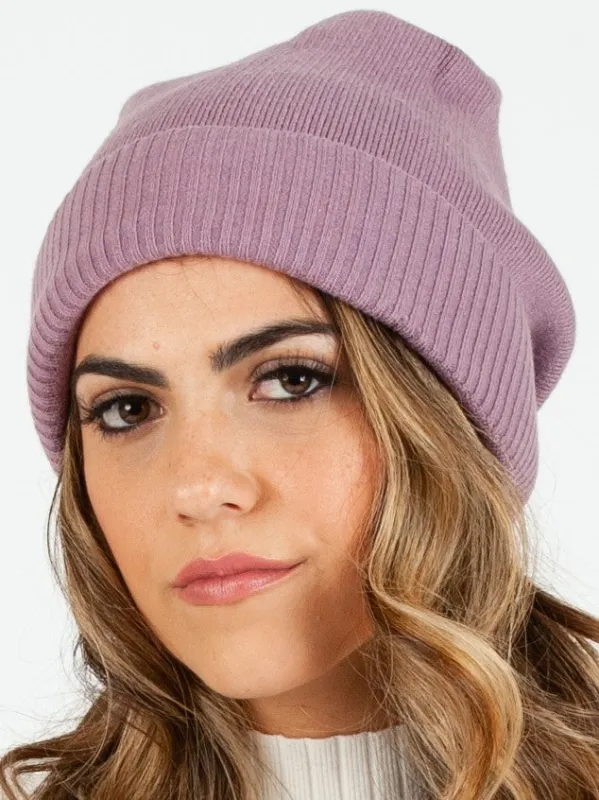 ROCKY I SOFT KNIT RIBBED BEANIE-PURPLE sold by Lucca Couture
