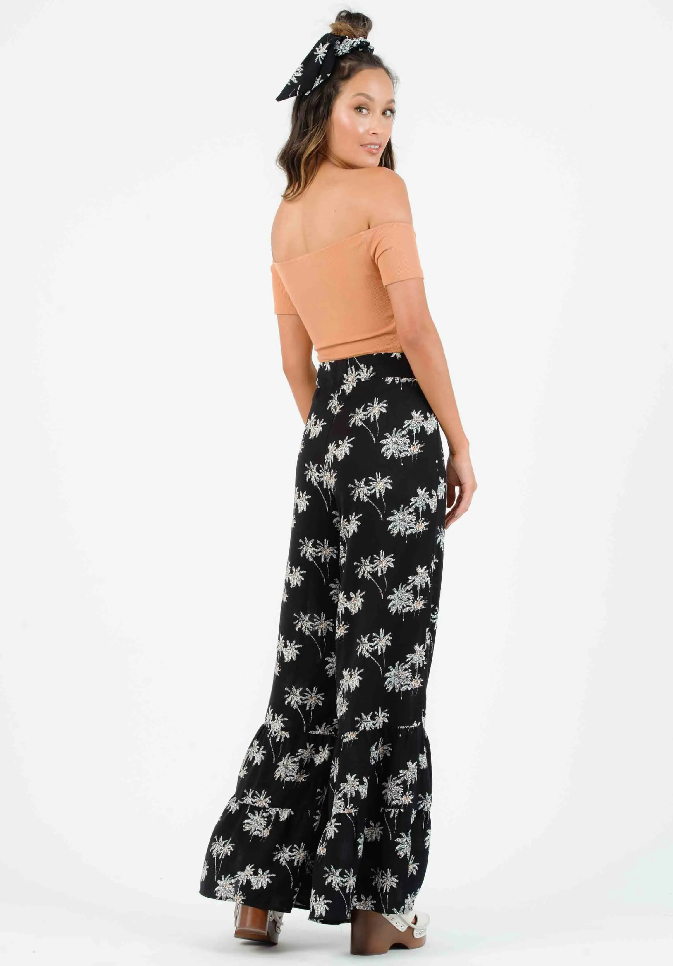 ROLLAND TIE FRONT CROP TOP-CARAMEL sold by Lucca Couture product image thumbnail 2