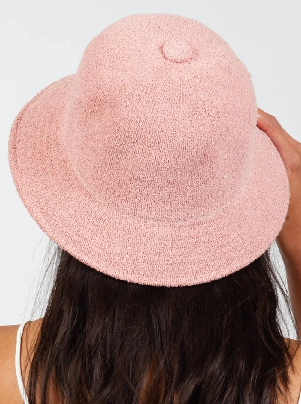 RENEE TERRY CLOTH BUCKET HAT-PINK sold by Lucca Couture product image thumbnail 3