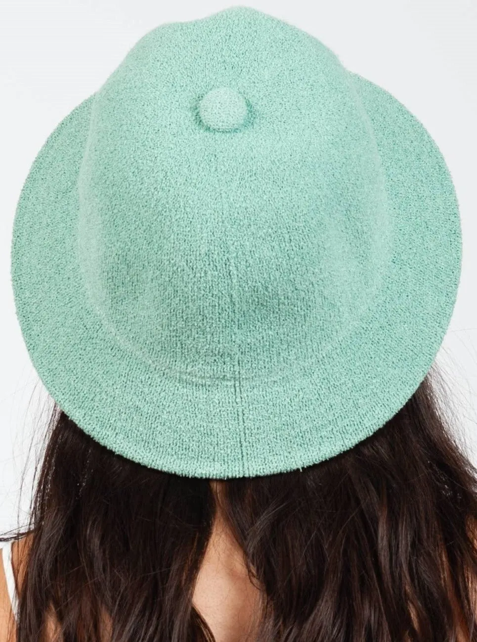 RENEE TERRY CLOTH BUCKET HAT-MINT sold by Lucca Couture product image thumbnail 3