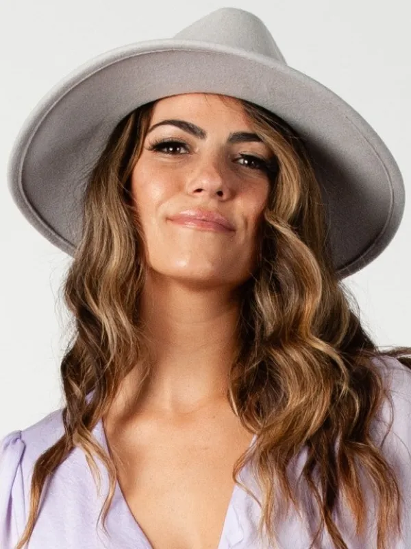 PRECIOUS WOOL FEDORA-LT. GREY sold by Lucca Couture