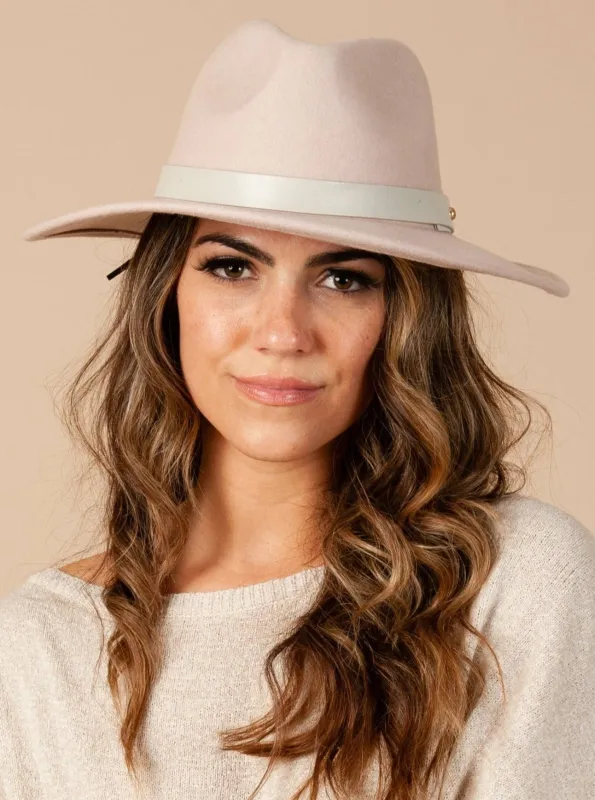 PRECIOUS WOOL FEDORA-BLUSH sold by Lucca Couture