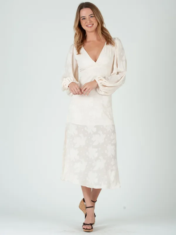 PATRAS MIDI DRESS-VANILLA sold by Lucca Couture