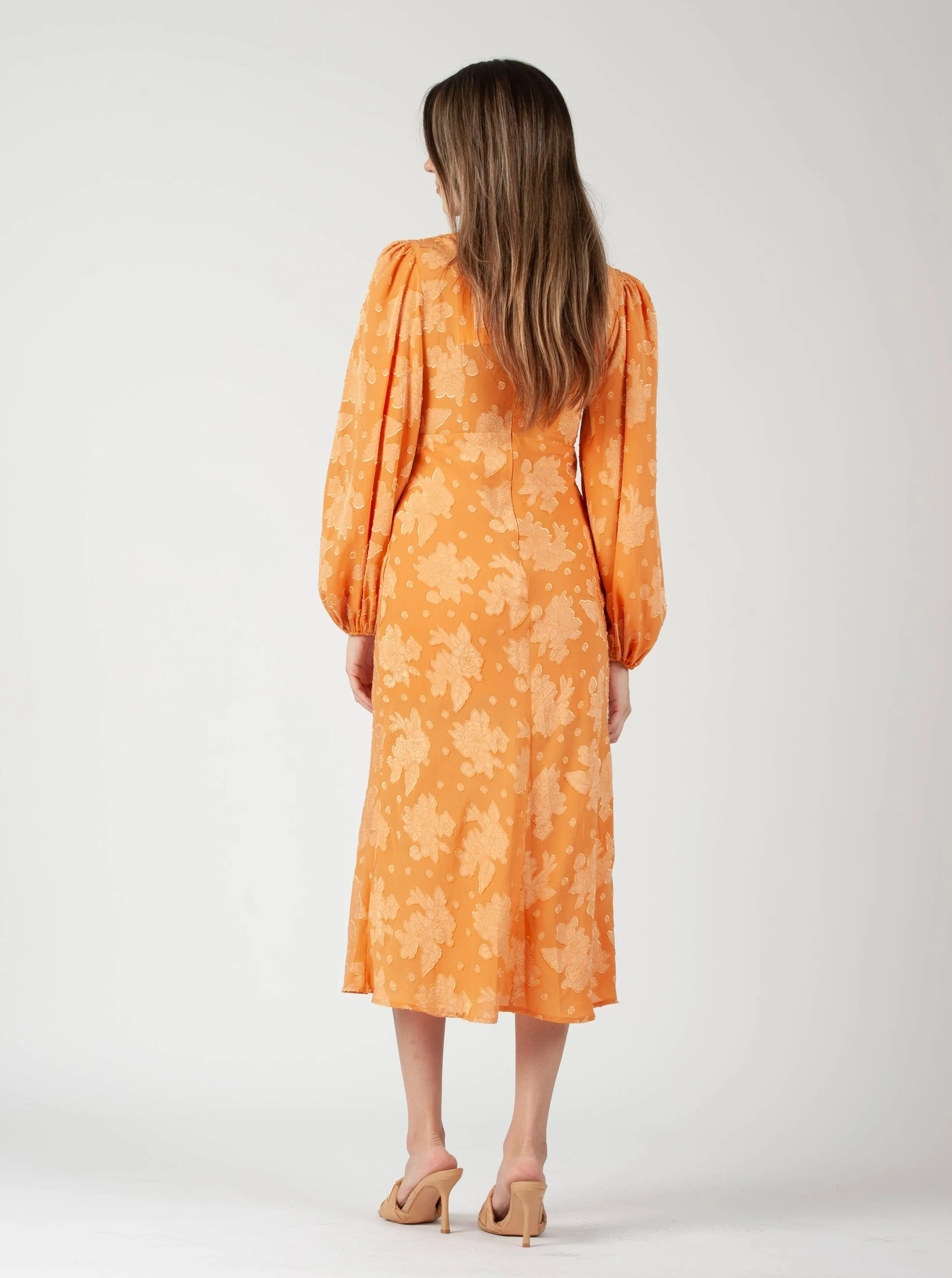 PATRAS MIDI DRESS-TANGERINE sold by Lucca Couture product image thumbnail 4