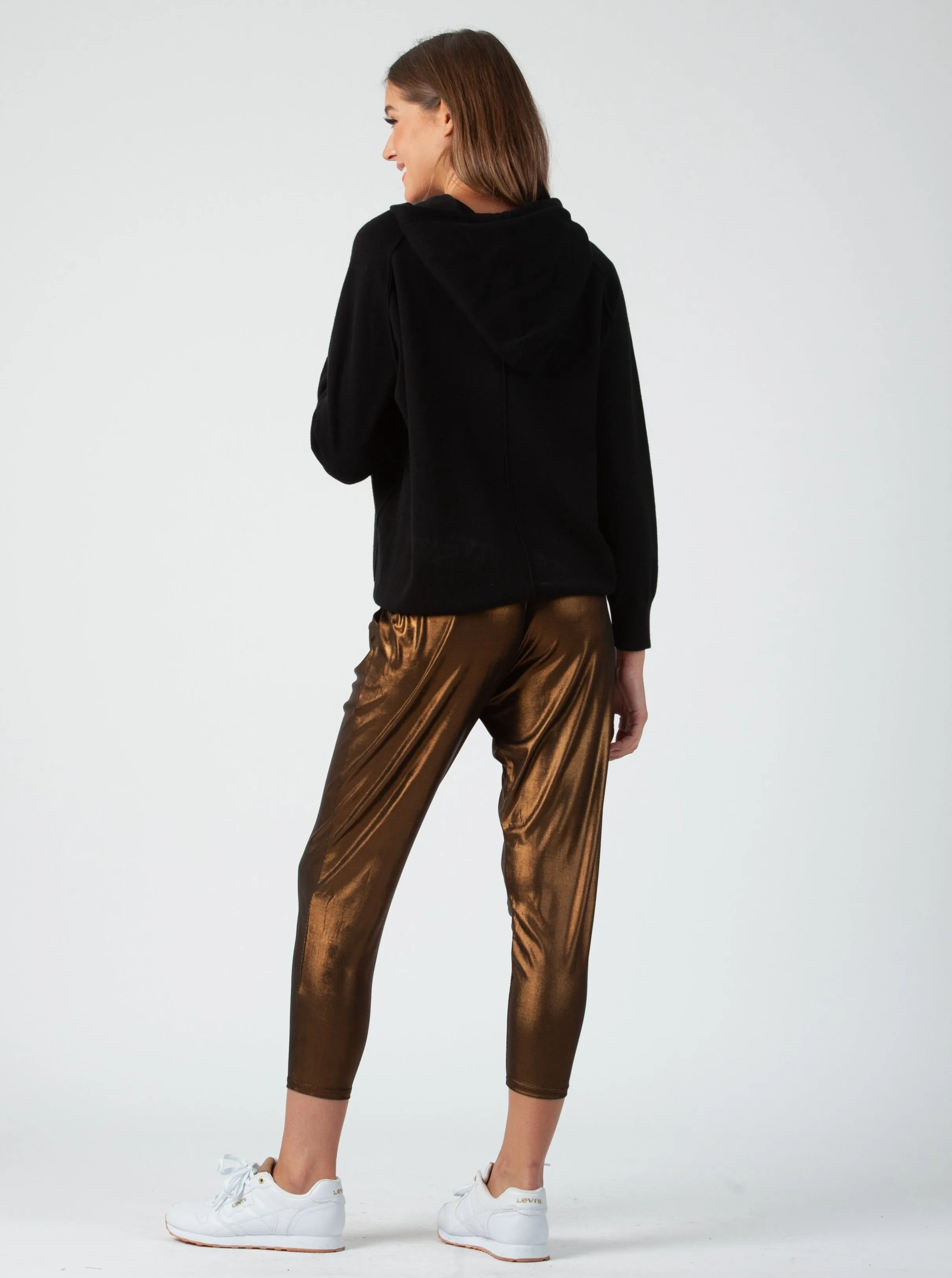 METALLIC HAREM PANTS-COPPER/GUNMETAL sold by Lucca Couture product image thumbnail 3