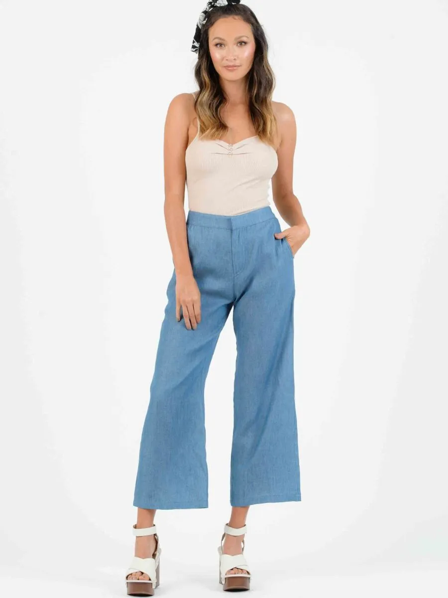 PARKER HIGH WAISTED CULOTTES-DENIM sold by Lucca Couture product image thumbnail 2