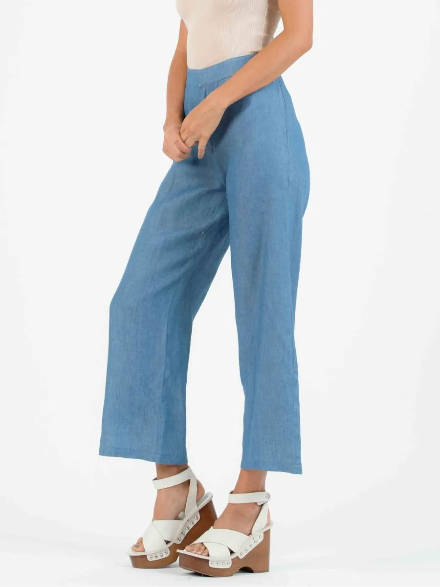 PARKER HIGH WAISTED CULOTTES-DENIM sold by Lucca Couture product image thumbnail 4