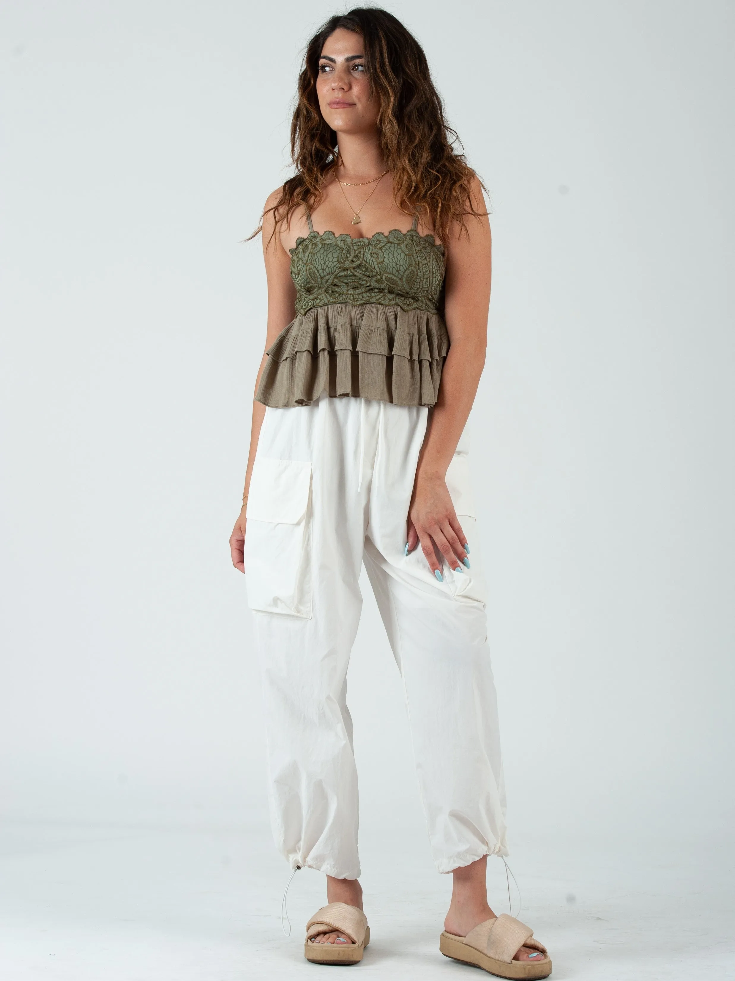 OIA LACE AND FRILLS TOP-GRASS sold by Lucca Couture