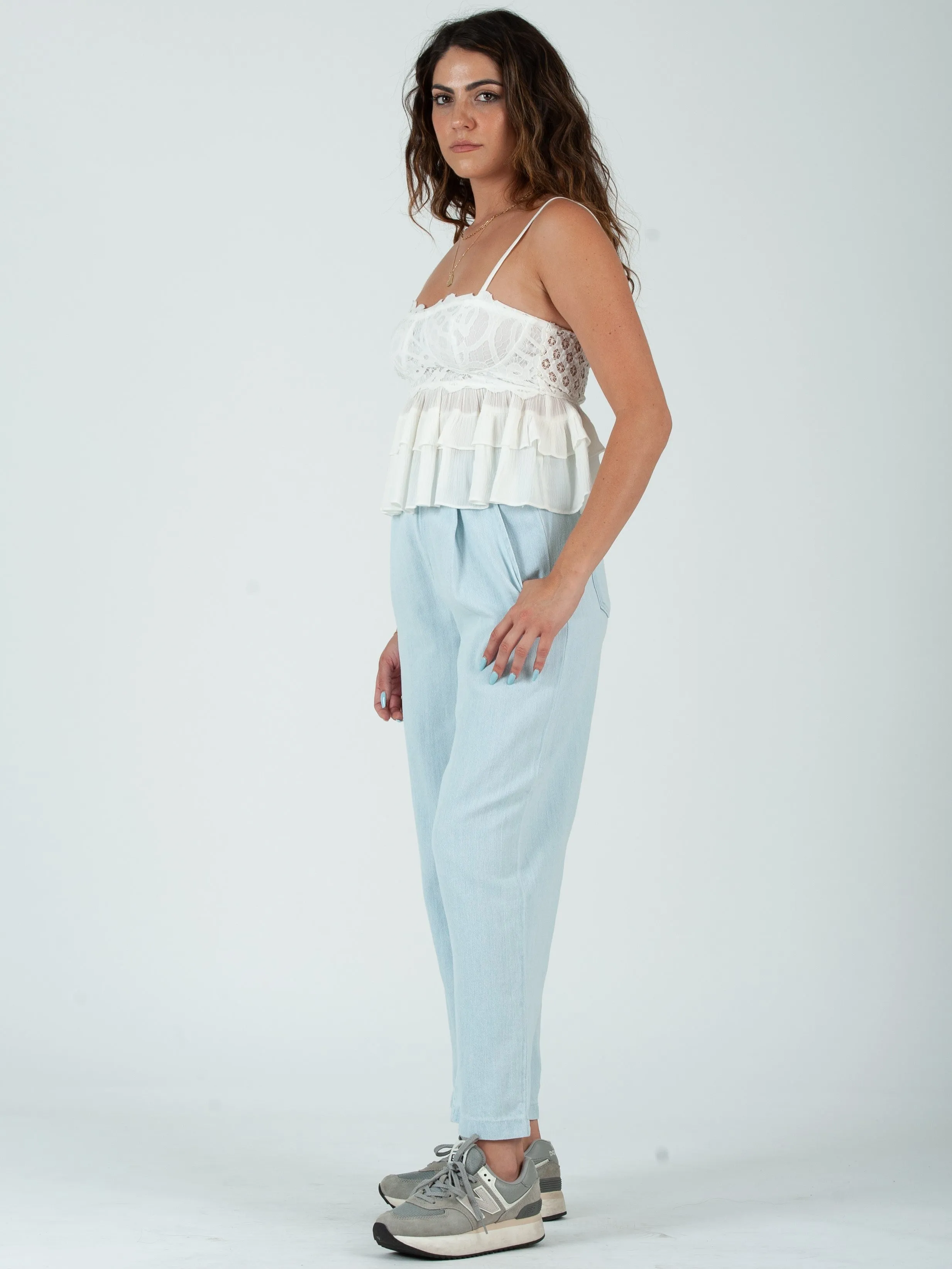 OIA LACE AND FRILLS TOP-WHITE sold by Lucca Couture product image thumbnail 2