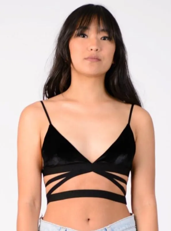 VAL VELVET BRALETTE-BLACK sold by Lucca Couture