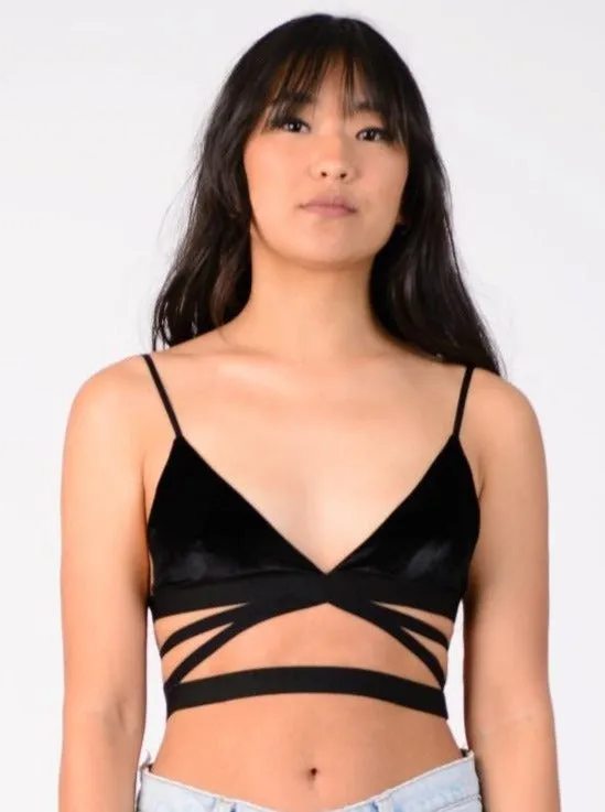 VAL VELVET BRALETTE-BLACK sold by Lucca Couture