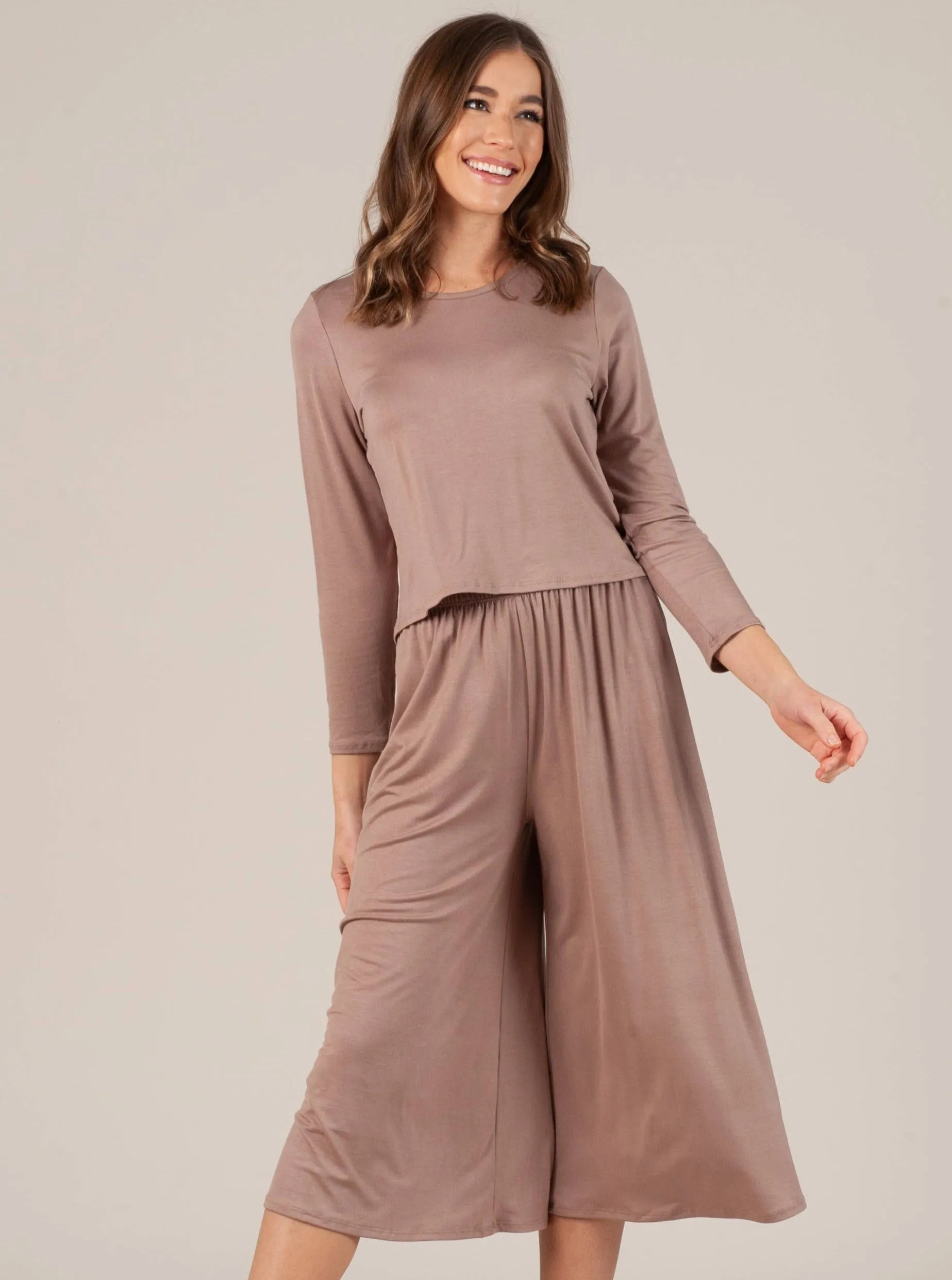 CALYPSO CULOTTE PANT-BROWN sold by Lucca Couture product image thumbnail 2