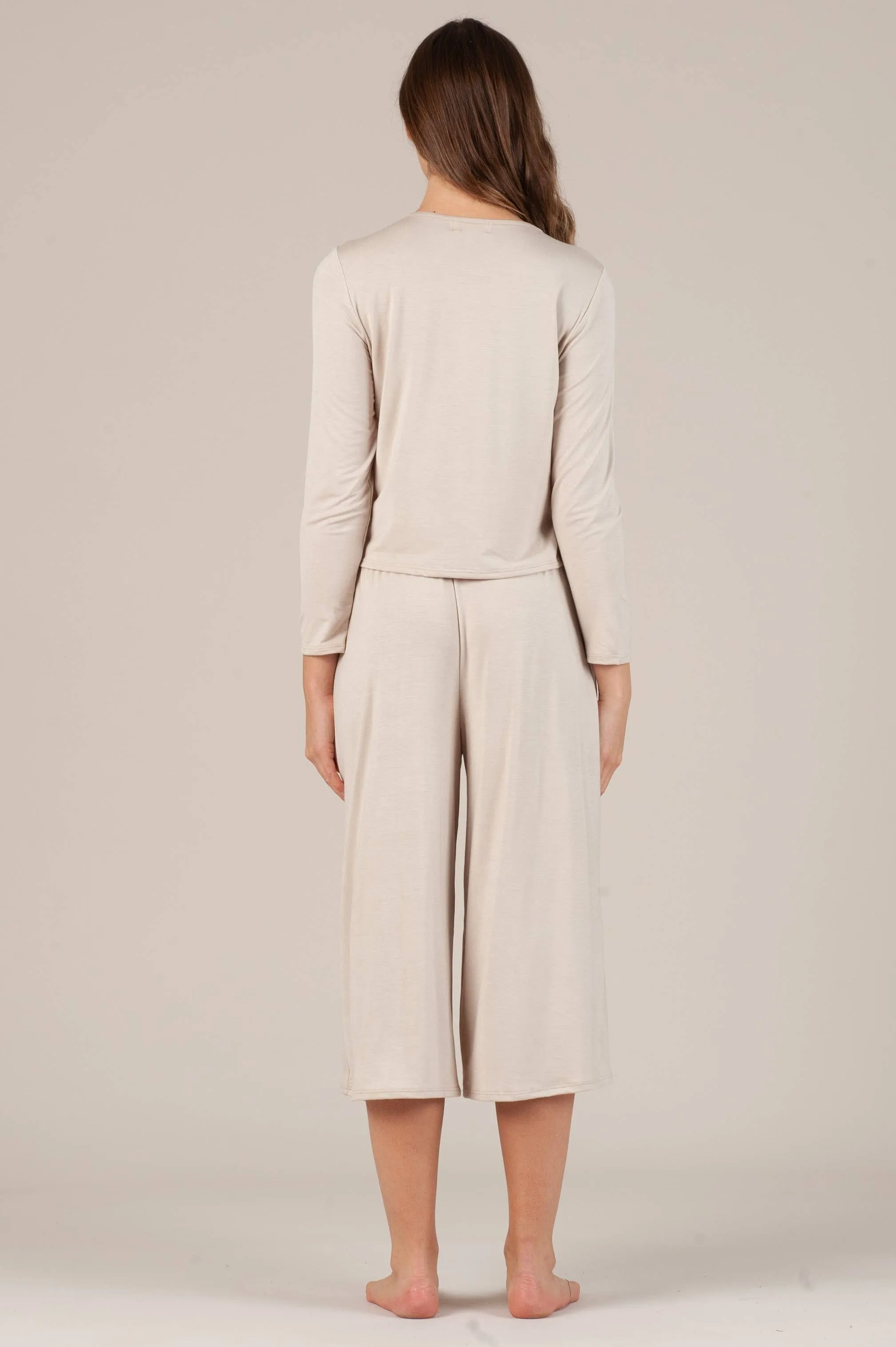 CALYPSO CULOTTE PANT- BEIGE sold by Lucca Couture product image thumbnail 3