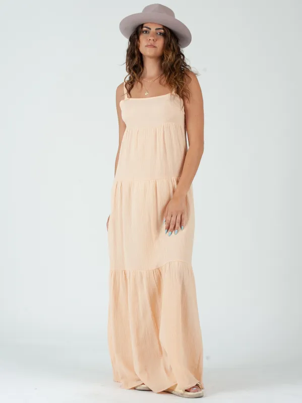NAFPLION GAUZE MAXI DRESS-PEACHY sold by Lucca Couture