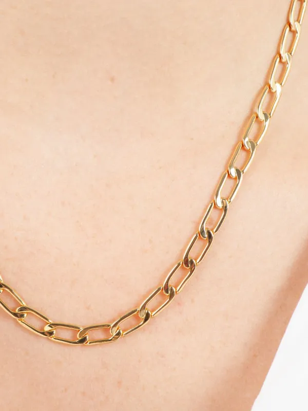 NARROW CHAINLINK NECKLACE-GOLD sold by Lucca Couture