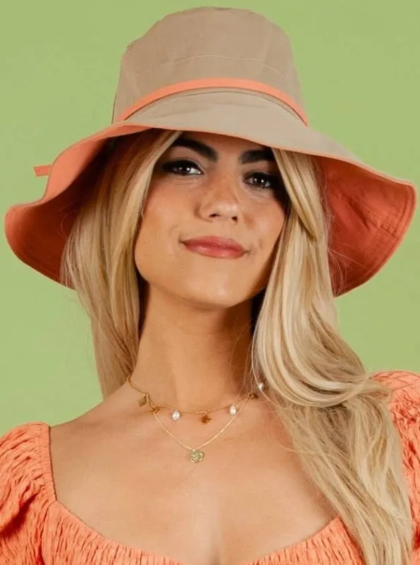MIRANDA REVERSIBLE BUCKET HAT-KHAKI sold by Lucca Couture