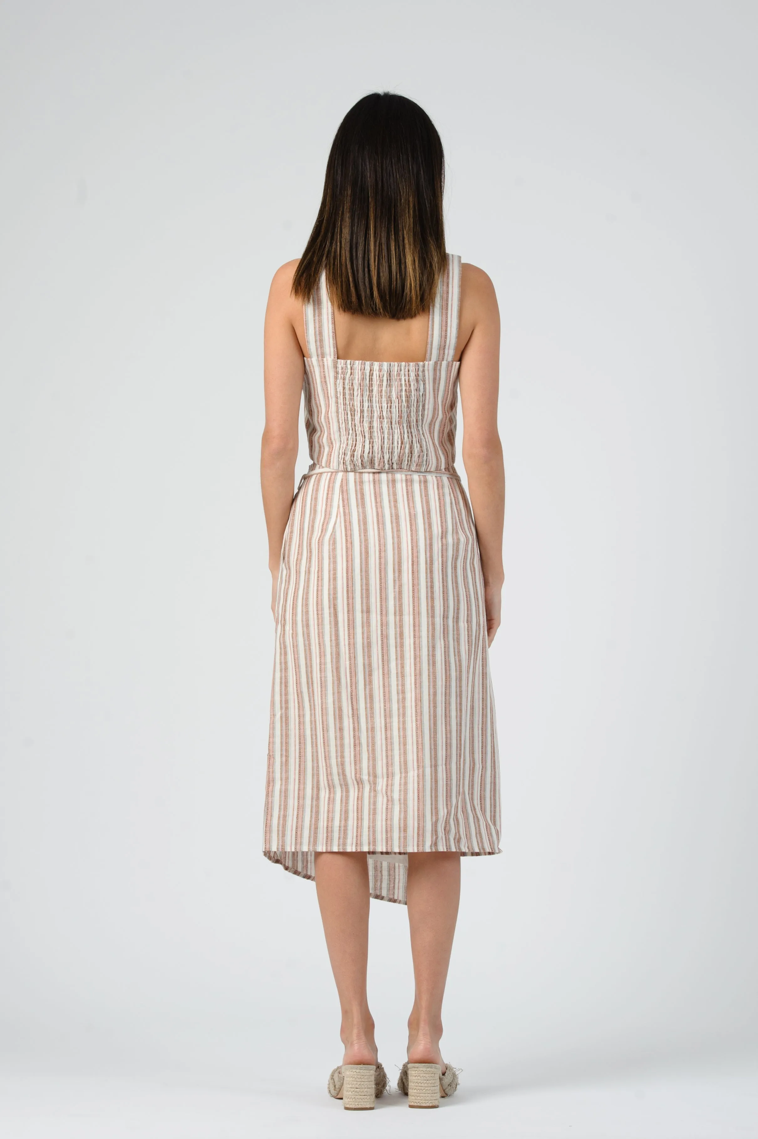 MAZO SQUARE NECK CROP TOP-MOCHA STRIPE sold by Lucca Couture product image thumbnail 3