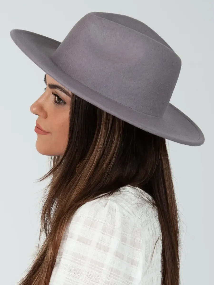 LOVELYSS WOOL FEDORA-GRAY sold by Lucca Couture product image thumbnail 2