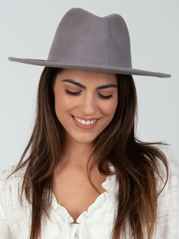 LOVELYSS WOOL FEDORA-GRAY sold by Lucca Couture