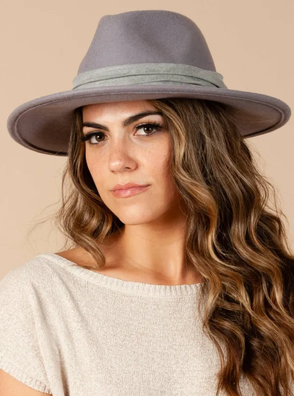 LOVELY WOOL FEDORA-GREY sold by Lucca Couture