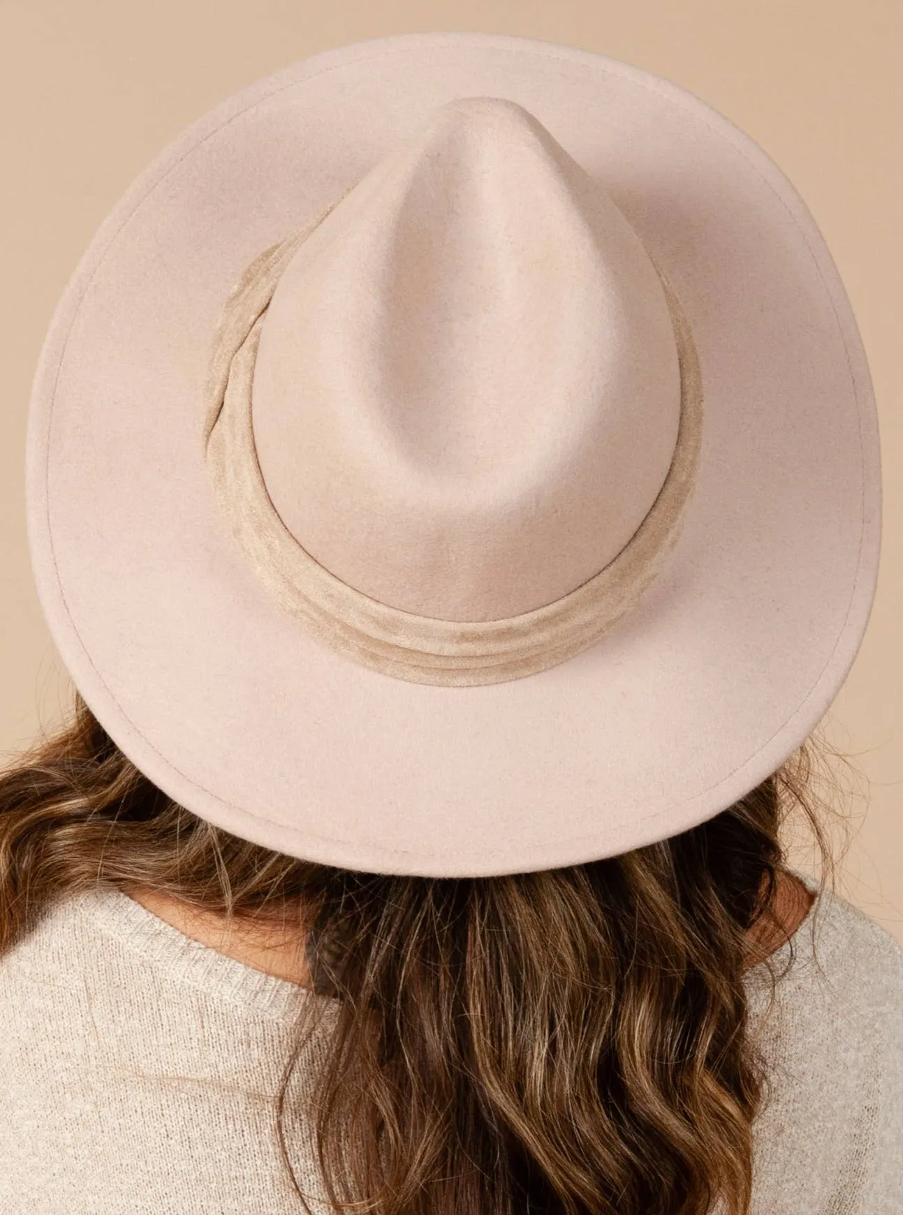 LOVELY WOOL FEDORA-BLUSH sold by Lucca Couture product image thumbnail 2