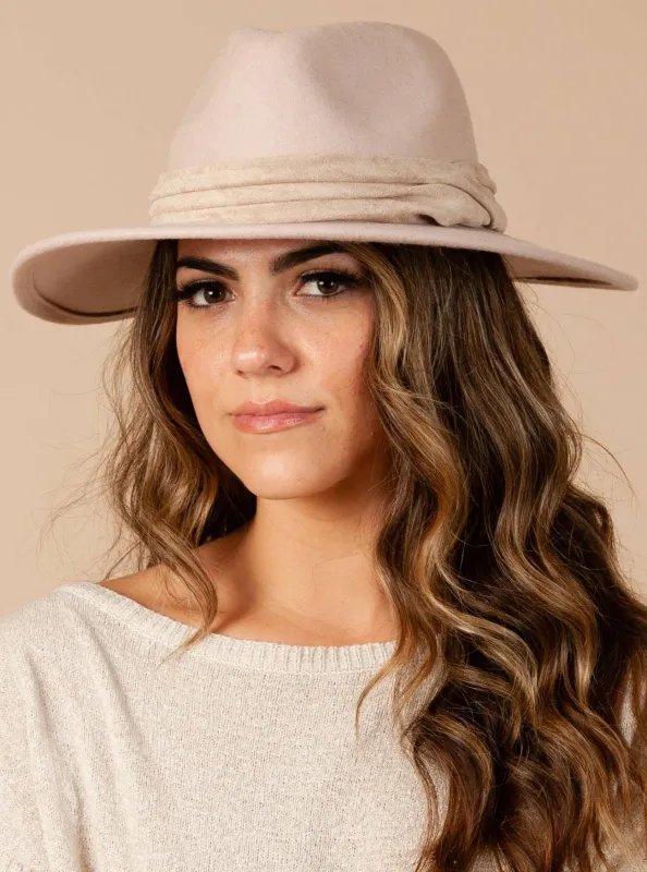 LOVELY WOOL FEDORA-BLUSH sold by Lucca Couture