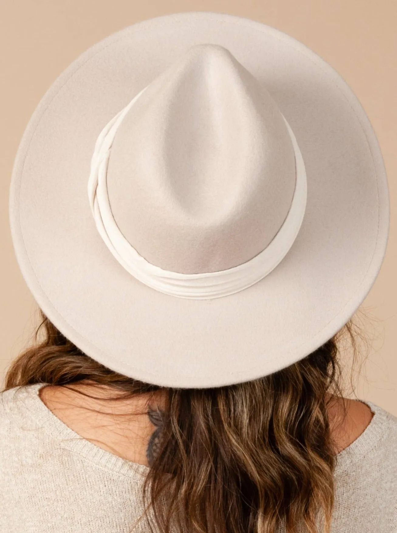 LOVELY WOOL FEDORA-PEARL sold by Lucca Couture product image thumbnail 3