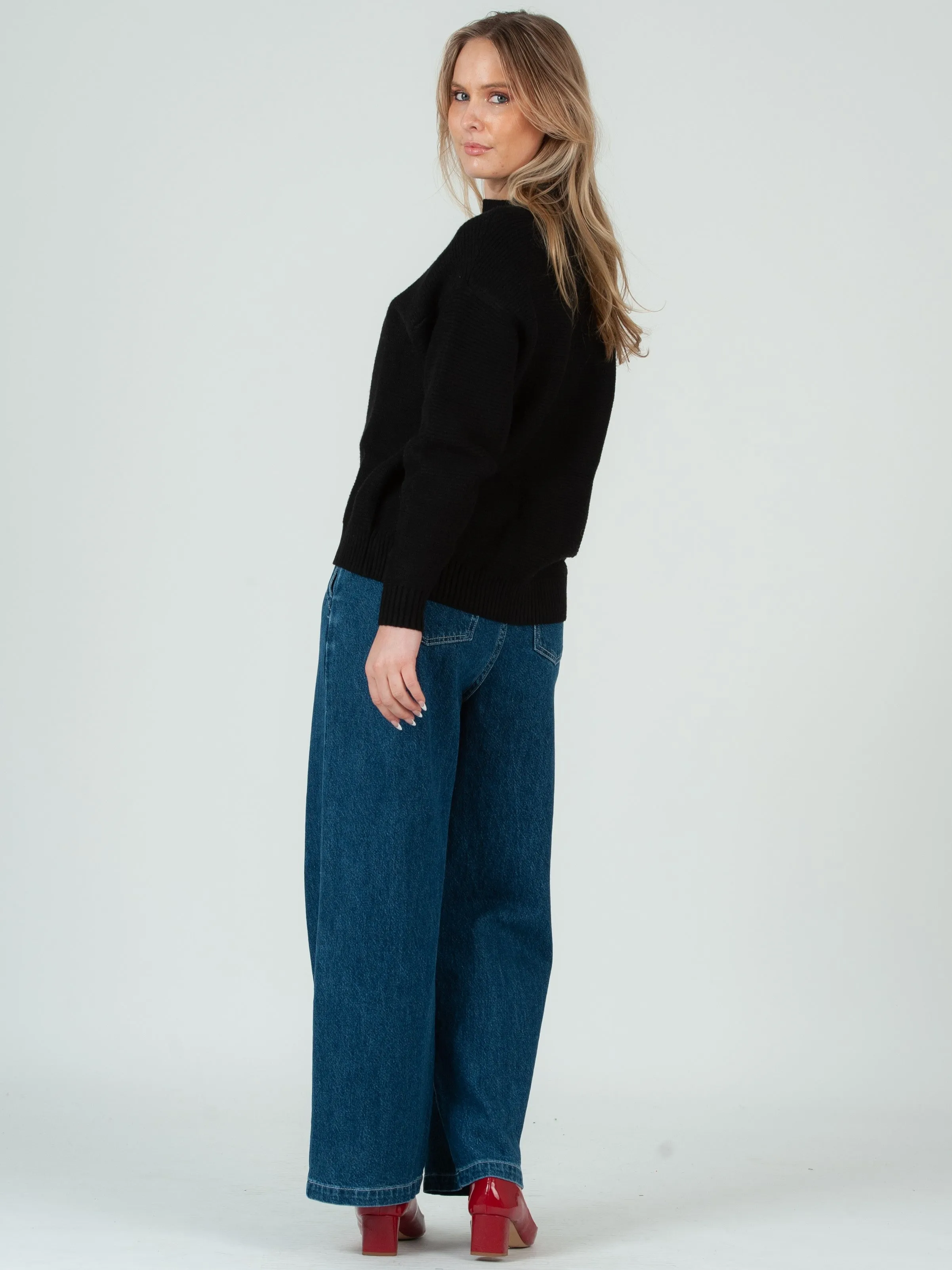 LIZZIE CUTOUT SWEATER-BLACK sold by Lucca Couture product image thumbnail 4