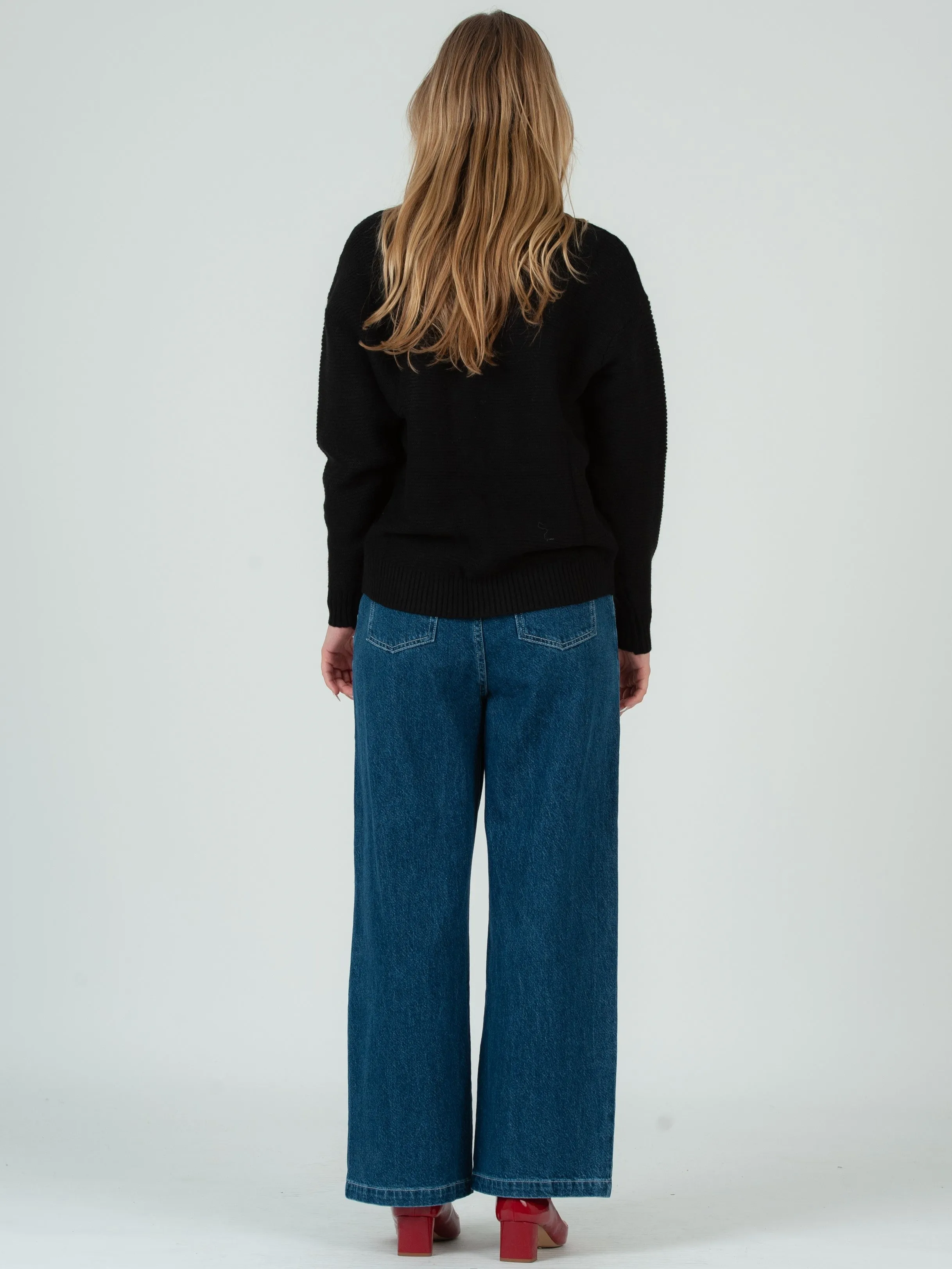 LIZZIE CUTOUT SWEATER-BLACK sold by Lucca Couture product image thumbnail 3