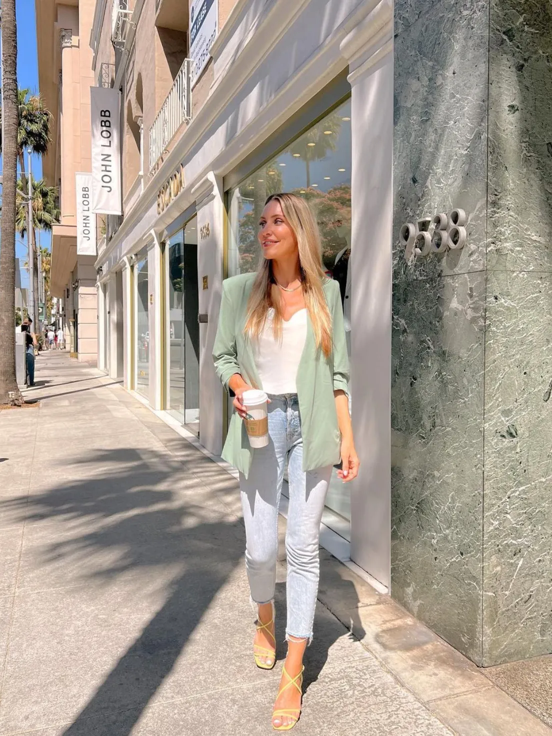 LILY LIGHTWEIGHT BLAZER-SAGE sold by Lucca Couture product image thumbnail 2