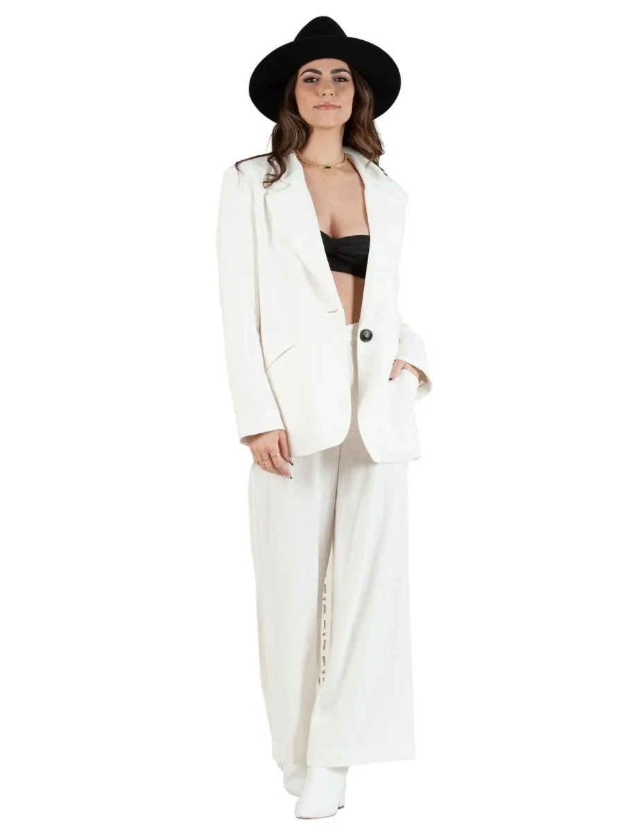 FLYNN BLAZER-WHITE sold by Lucca Couture