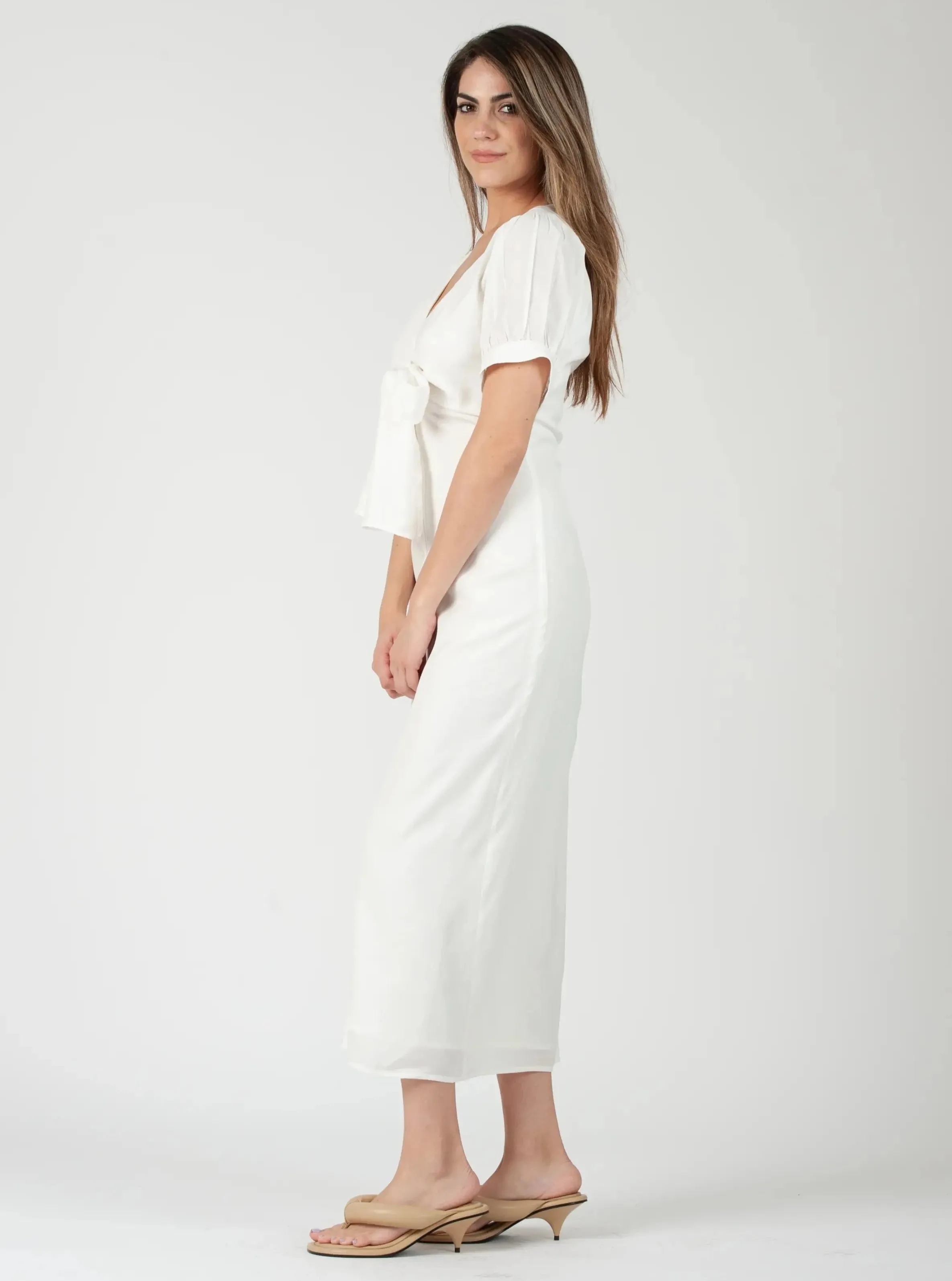 GRACE BOW TIE DRESS-WHITE sold by Lucca Couture product image thumbnail 2