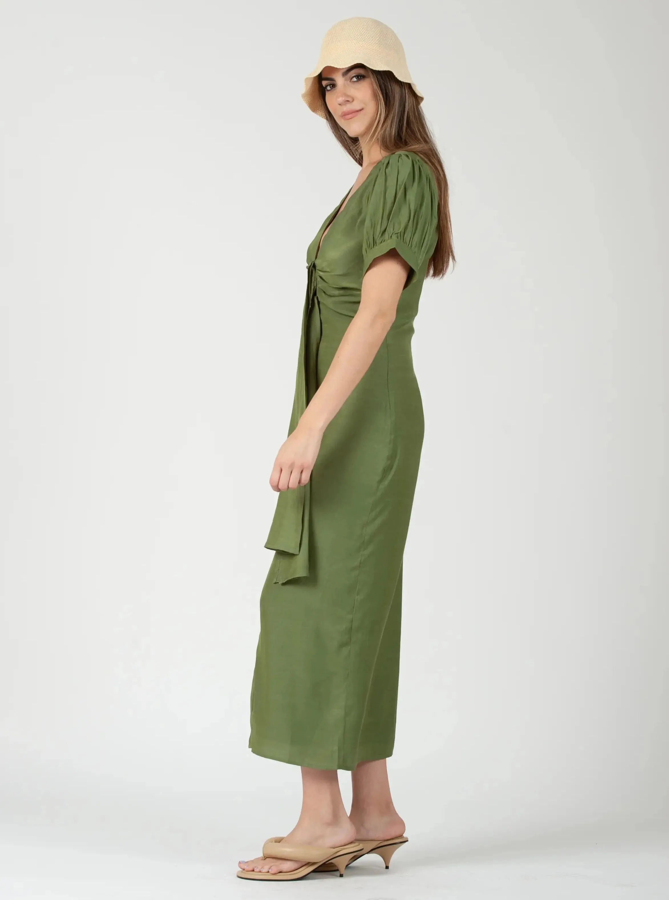 GRACE BOW TIE DRESS-GREEN sold by Lucca Couture product image thumbnail 2