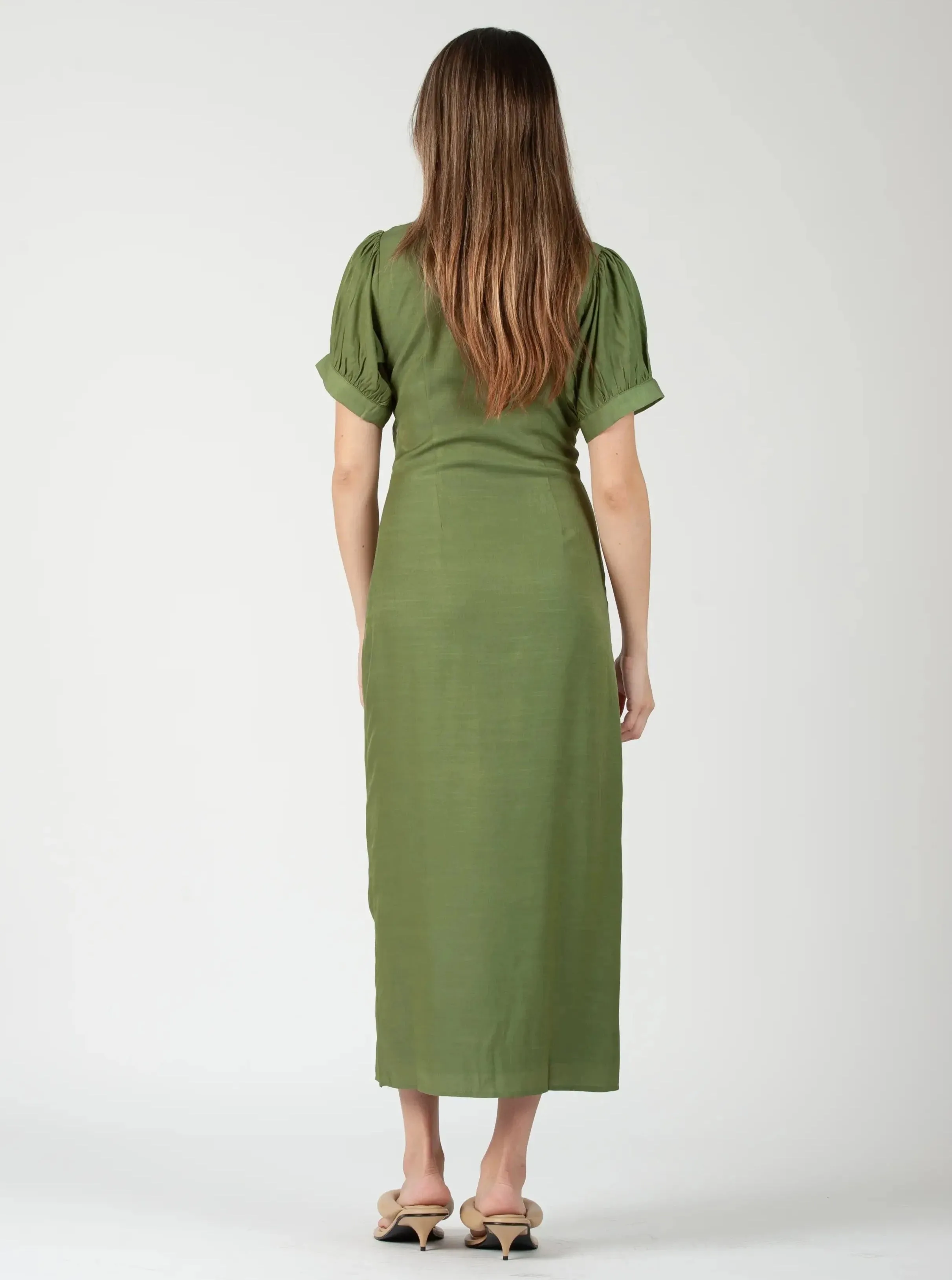GRACE BOW TIE DRESS-GREEN sold by Lucca Couture product image thumbnail 3