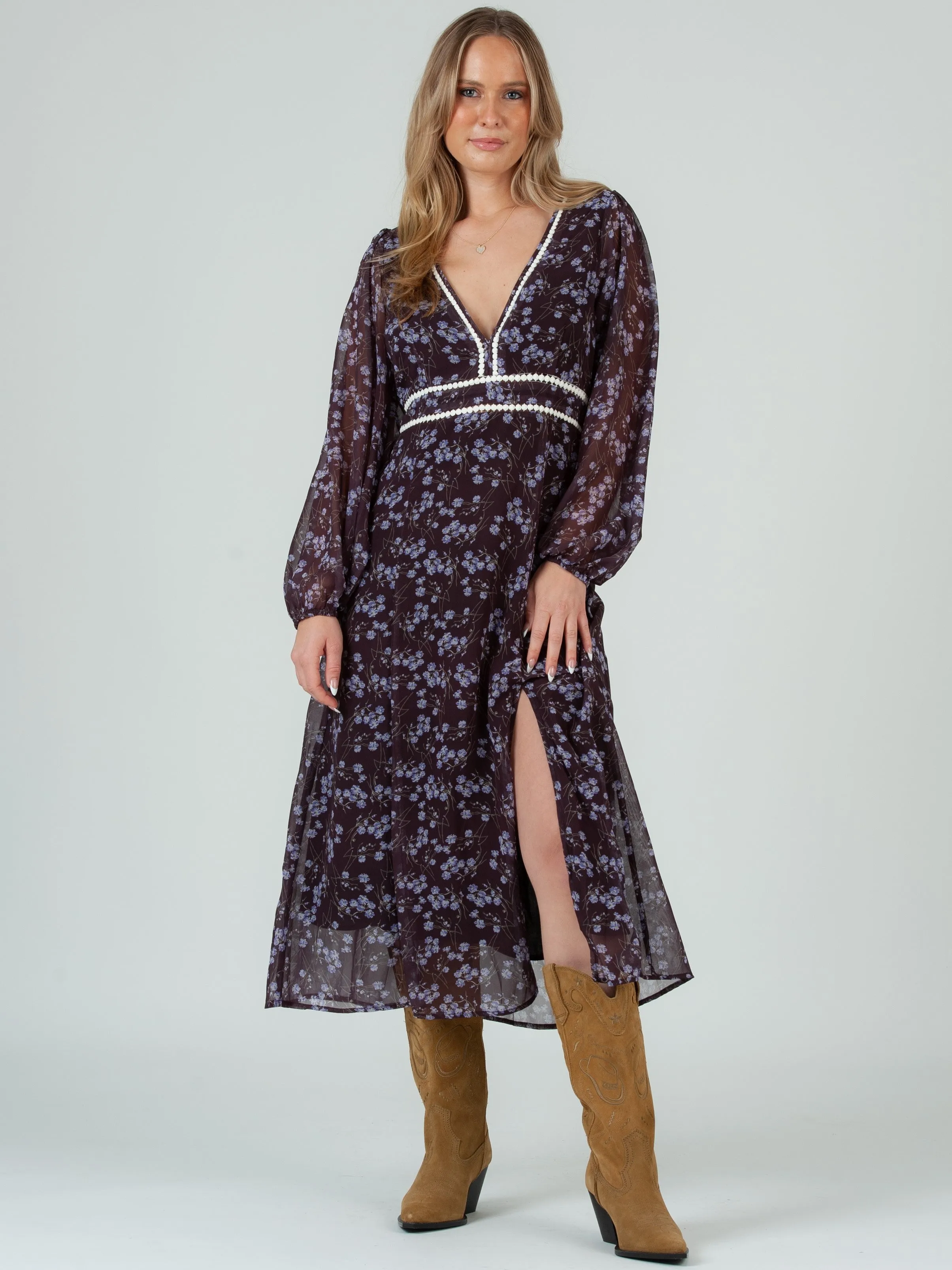 LAURIE PRAIRIE DRESS-IRIS FLORAL sold by Lucca Couture product image thumbnail 5