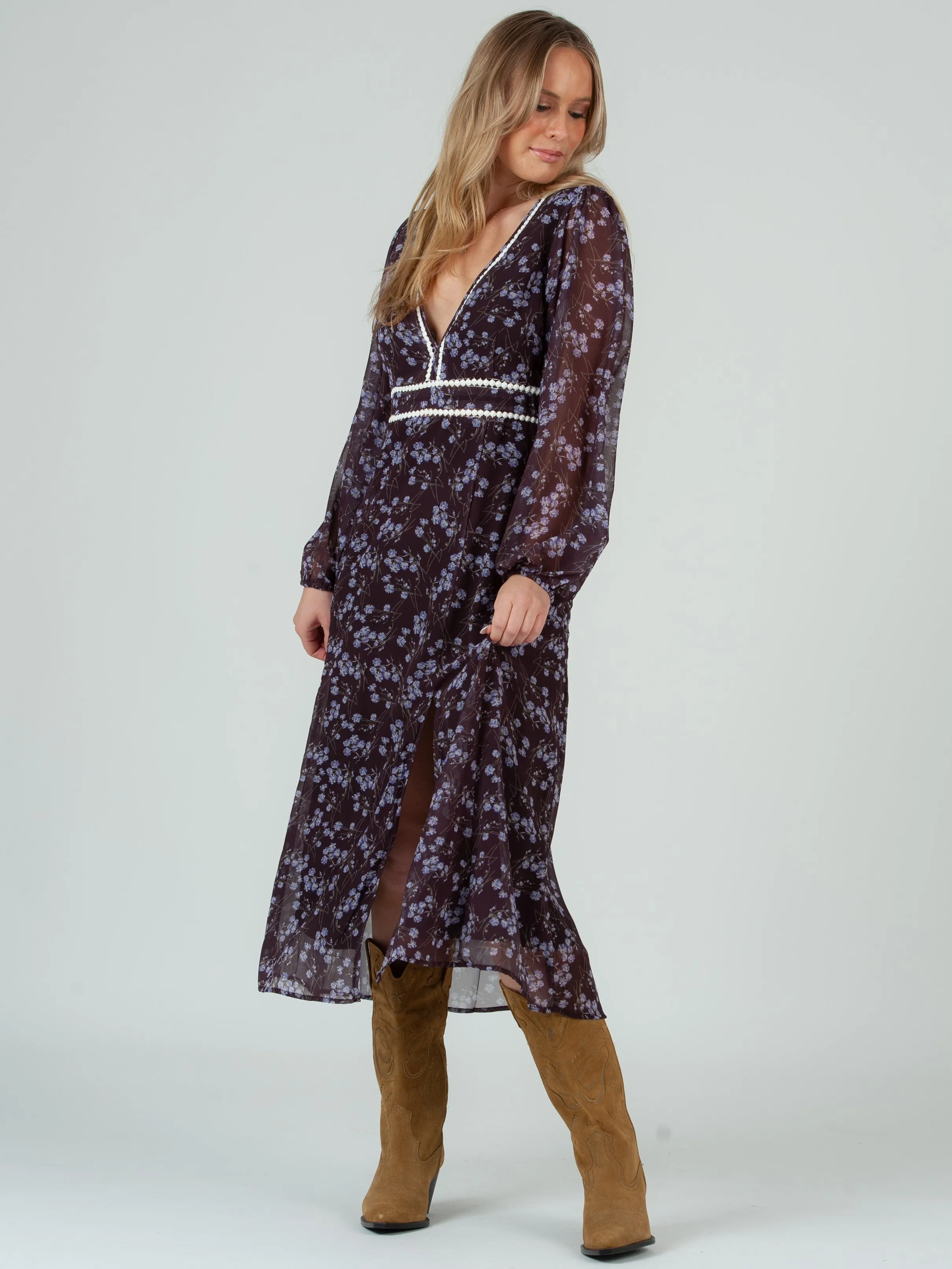 LAURIE PRAIRIE DRESS-IRIS FLORAL sold by Lucca Couture product image thumbnail 4