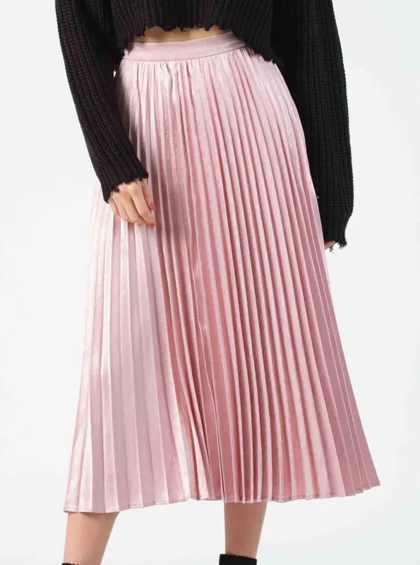 KORBEL PLEATED MIDI SKIRT-MAUVE ZEBRA sold by Lucca Couture