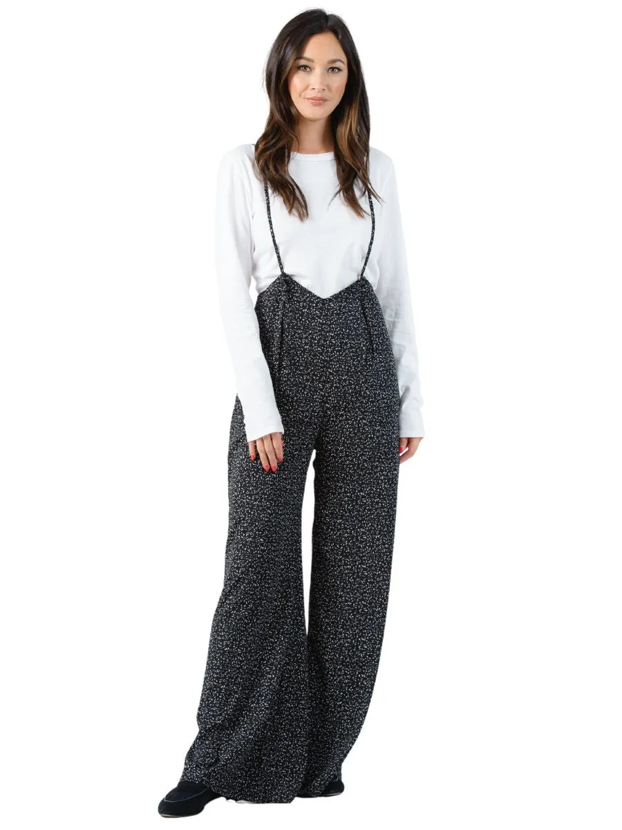 JORDAN JUMPSUIT-BLACK/WHITE SPECKLE sold by Lucca Couture
