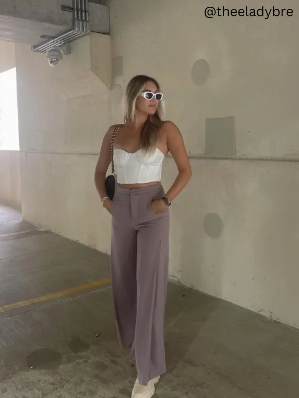 IRIS WIDE LEG PANT-WISTERIA sold by Lucca Couture