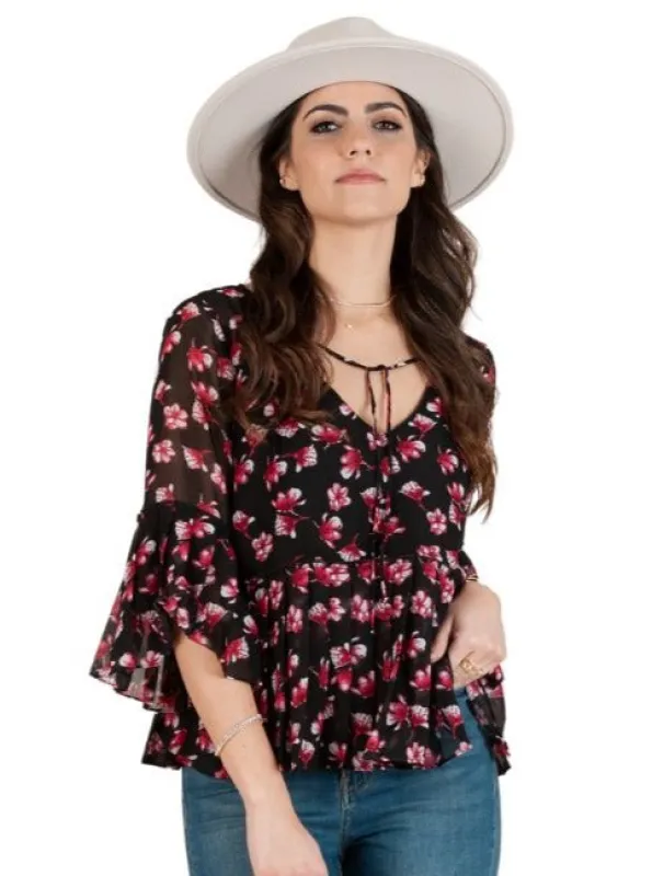 Women's Floral Print Blouse sold by Lucca Couture
