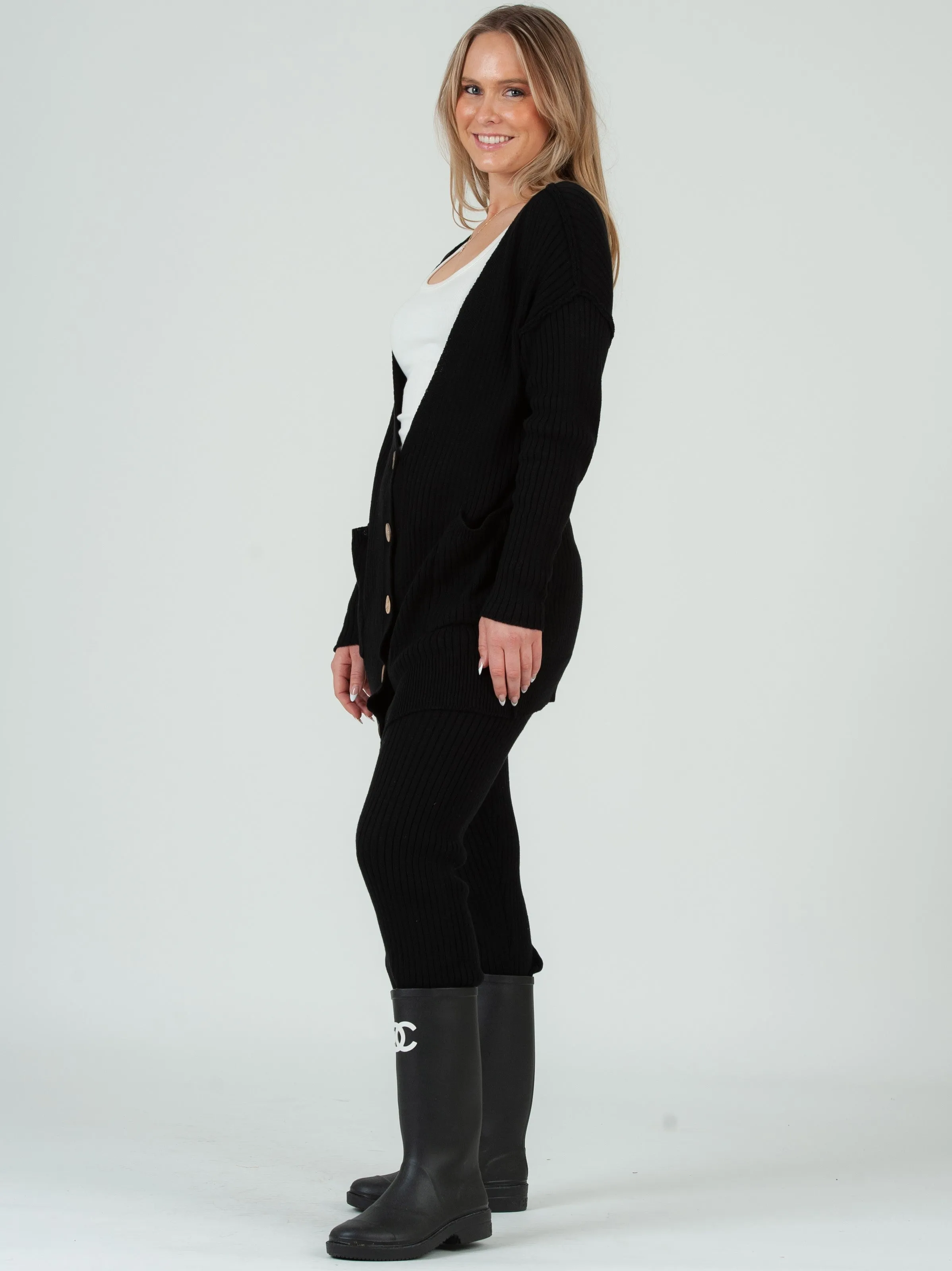 Women’s Ribbed Sweater Cardigan & Jogger Pant Set sold by Lucca Couture product image thumbnail 2