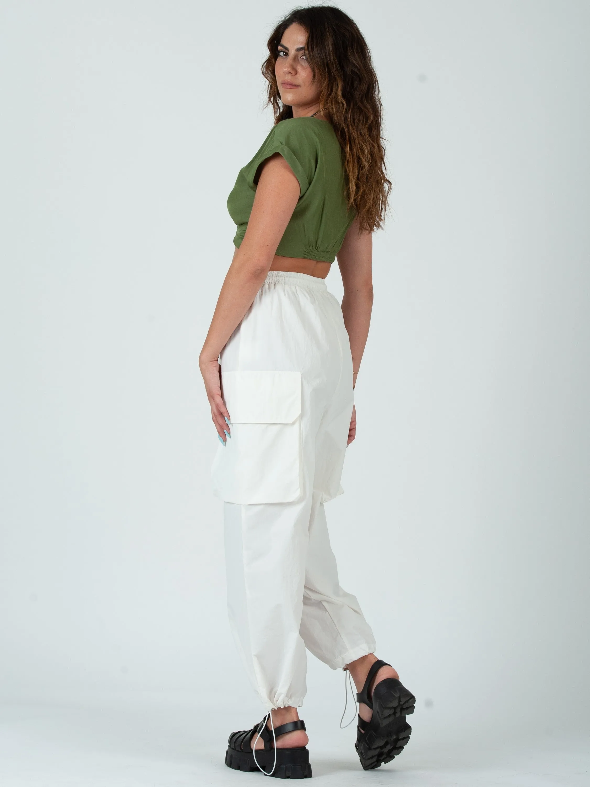 HIRO TWIST FRONT CROP TOP-GRASS sold by Lucca Couture product image thumbnail 4