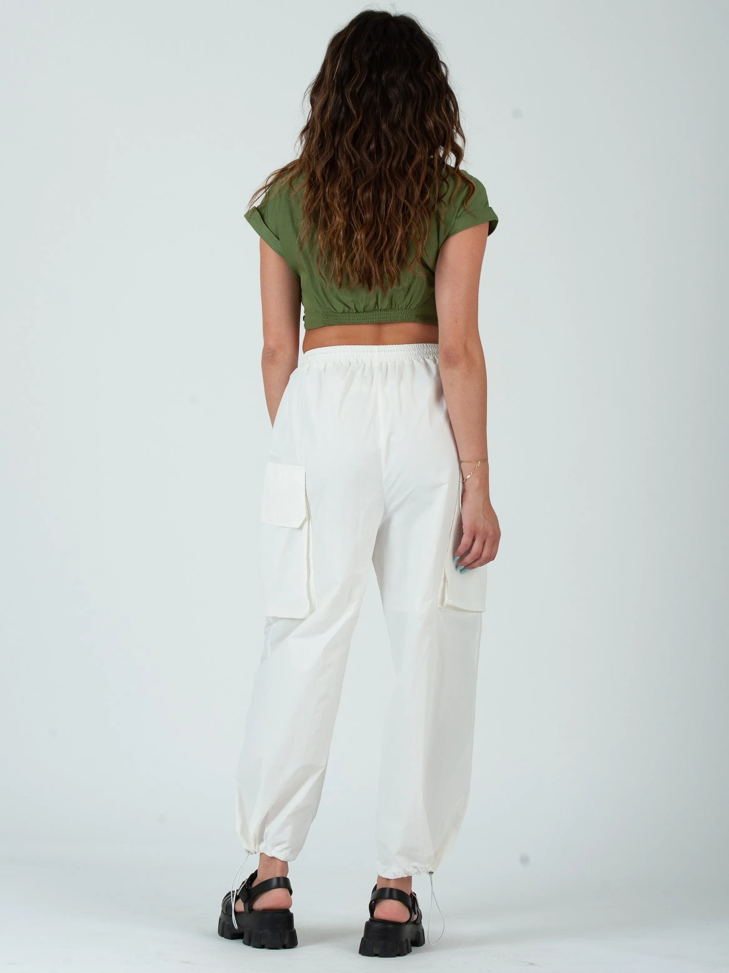 HIRO TWIST FRONT CROP TOP-GRASS sold by Lucca Couture product image thumbnail 3