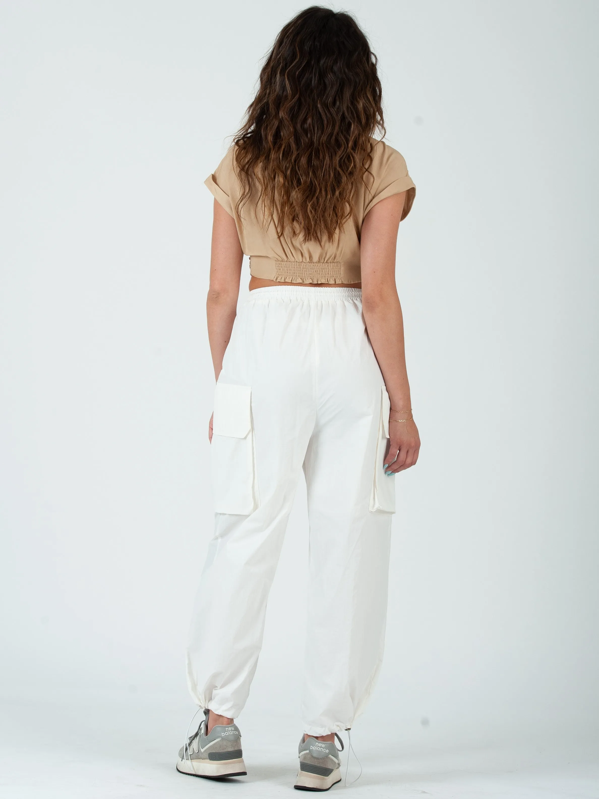 HIRO TWIST FRONT CROP TOP-BEIGE sold by Lucca Couture product image thumbnail 3