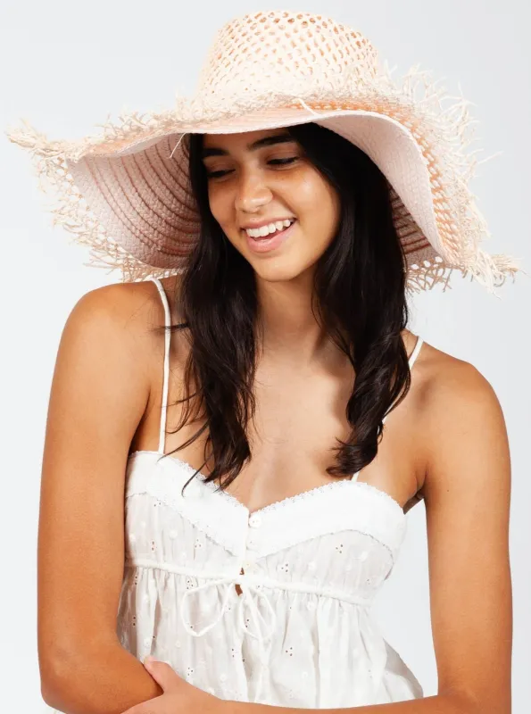 HAMMOCK DUO SUN HAT-PEACHY sold by Lucca Couture