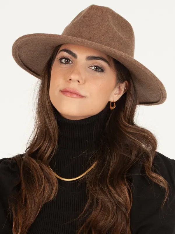 TATUM WOOL FEDORA-BROWN SUGAR sold by Lucca Couture