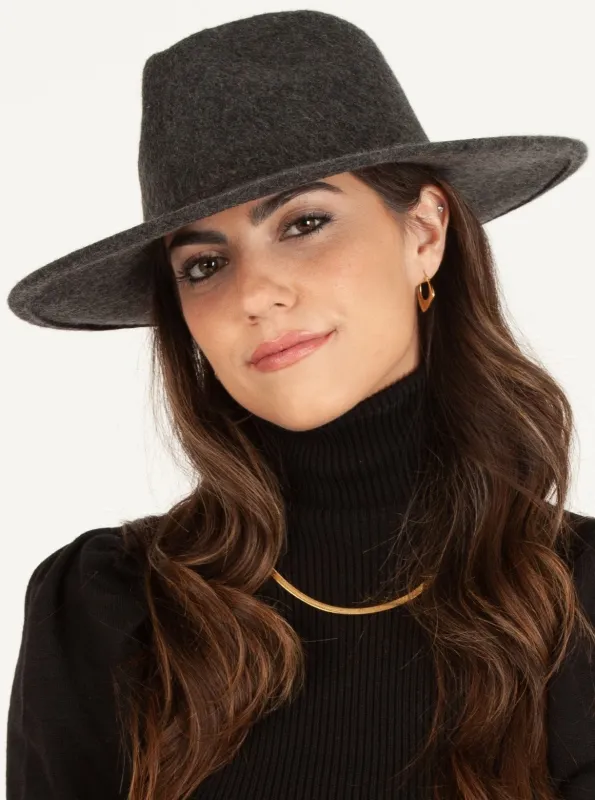 TATUM WOOL FEDORA-CHARCOAL sold by Lucca Couture