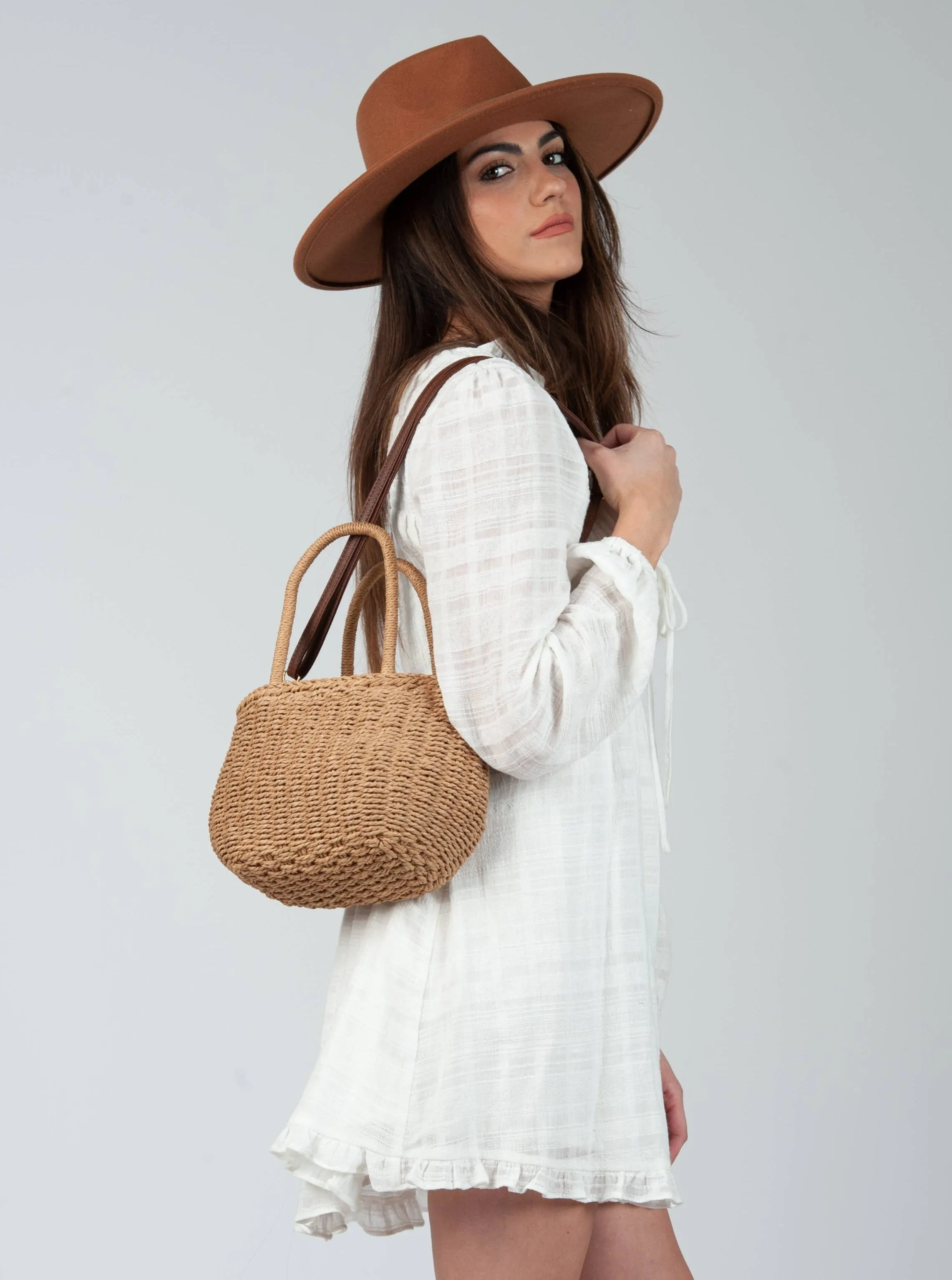 DAYLILY BASKET WEAVE BAG-TAN sold by Lucca Couture product image thumbnail 3