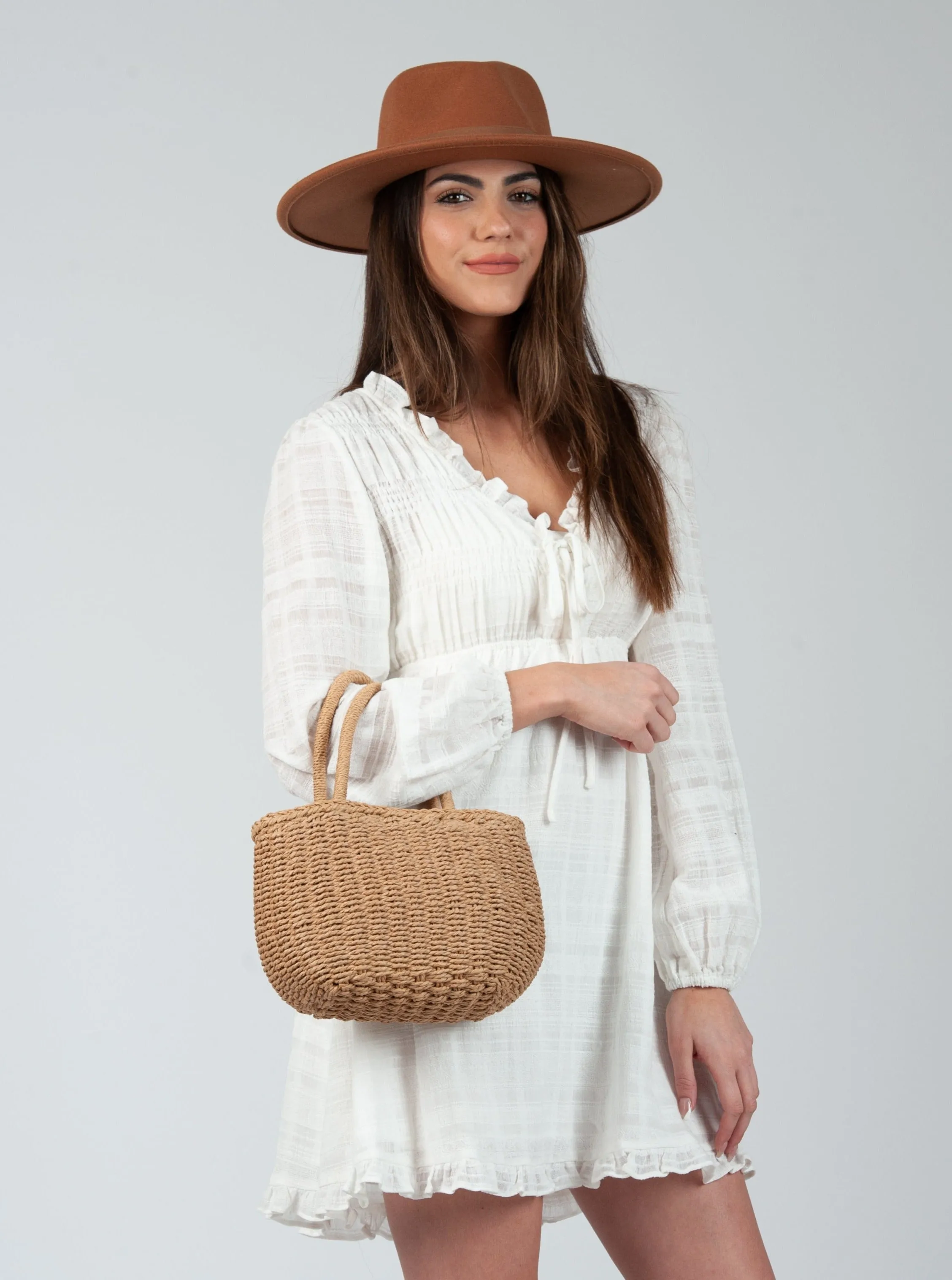 DAYLILY BASKET WEAVE BAG-TAN sold by Lucca Couture product image thumbnail 2